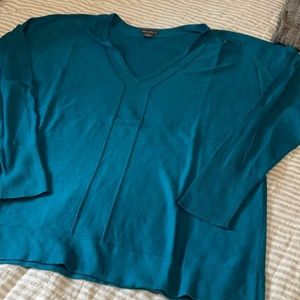 Eddie Bauer Turquoise V Neck Sweater XL